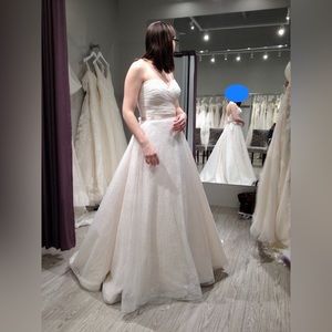 Mikaella Bridal wedding dress with A-line silhouette and sweetheart neckline